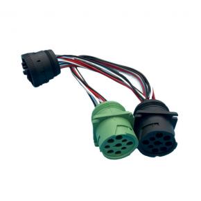 Truck diagnostic cable green and black J1939 9-pin Deutsch connector splitter Y cable