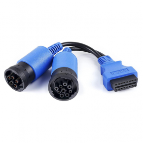 OBD 6+9 pin J1708+J1939  to 16 pin OBD2 cable OBDII heavy-duty truck adapter cable